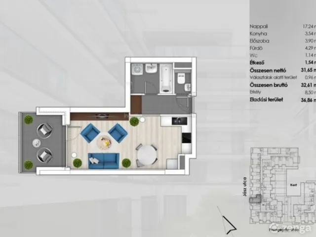 Eladó lakás Budapest XIII. kerület, Angyalföld 32 nm