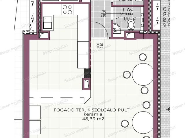 Kiadó kereskedelmi és ipari ingatlan Kecskemét 58 nm