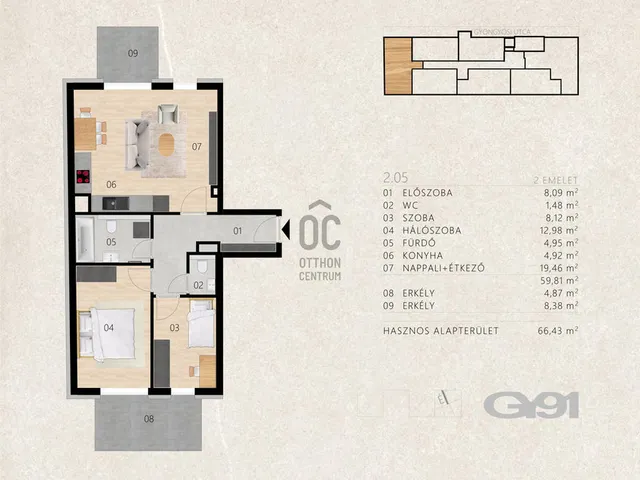 Eladó lakás Budapest XIII. kerület, Angyalföld 59 nm