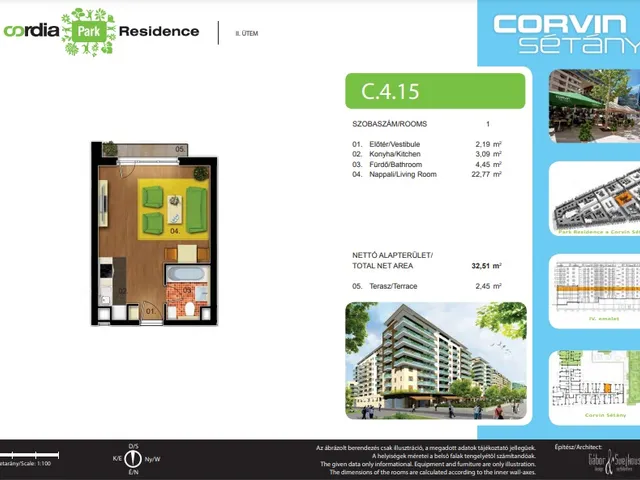 Eladó lakás Budapest VIII. kerület, Corvin negyed, Corvin Sétány 5/A 33 nm