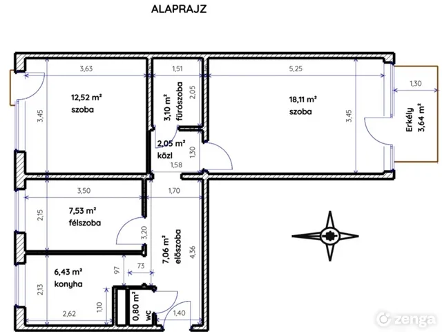 Eladó lakás Gyula, Törökzug, Törökzugi sor 8. 59 nm