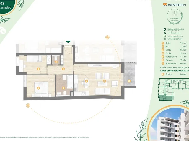 Eladó lakás Budapest XIV. kerület 62 nm