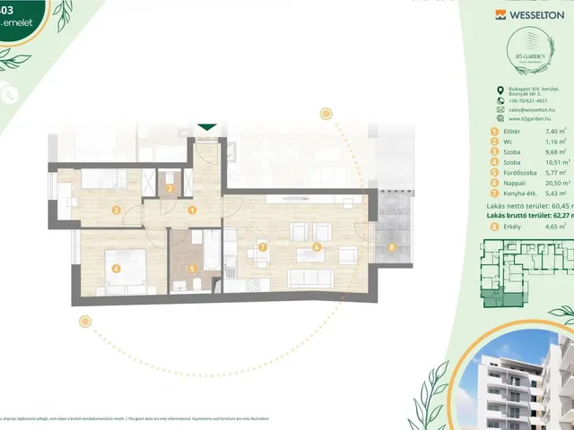 Eladó lakás Budapest XIV. kerület, Kiszugló 62 nm