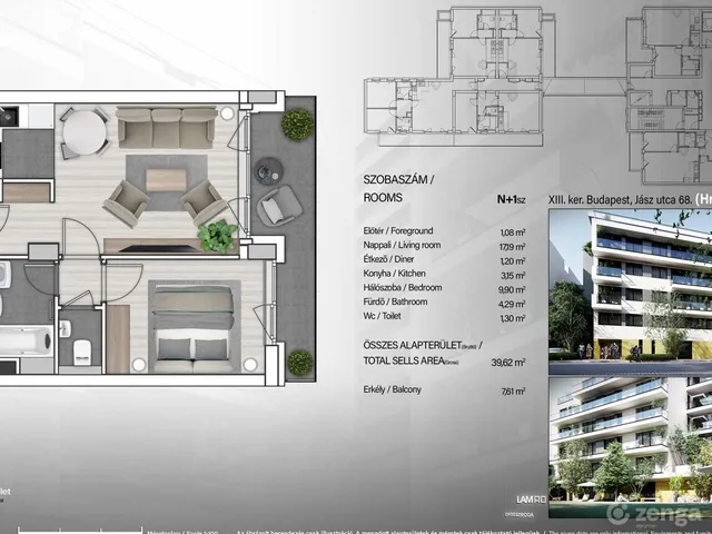 Eladó lakás Budapest XIII. kerület, Angyalföld 39 nm