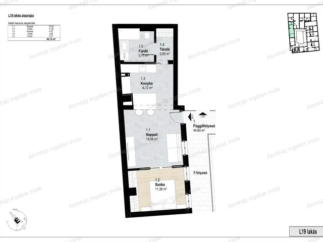 Eladó lakás Budapest VI. kerület 46 nm