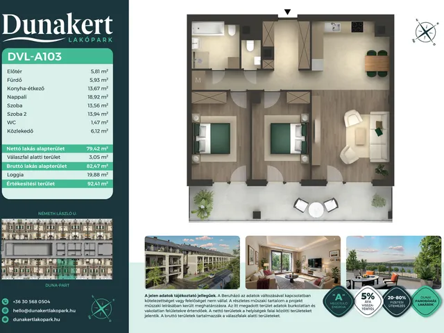 Eladó lakás Vác 79 nm