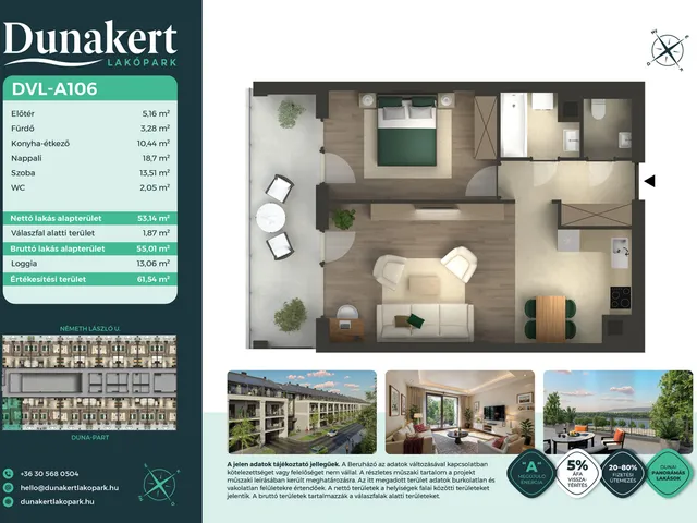 Eladó lakás Vác 53 nm