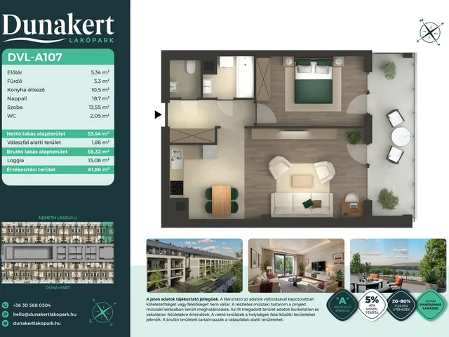 Eladó lakás Vác 53 nm