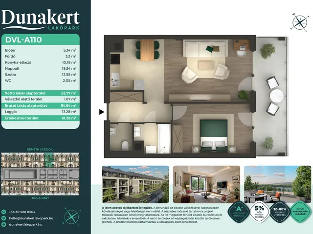 Eladó lakás Vác 53 nm