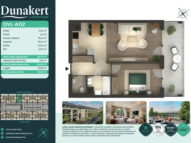 Eladó lakás Vác 53 nm