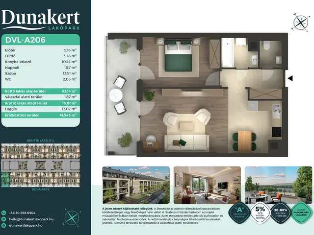 Eladó lakás Vác 53 nm