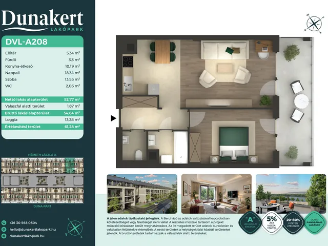 Eladó lakás Vác 53 nm