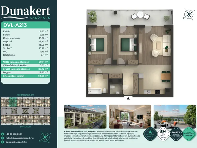 Eladó lakás Vác 80 nm