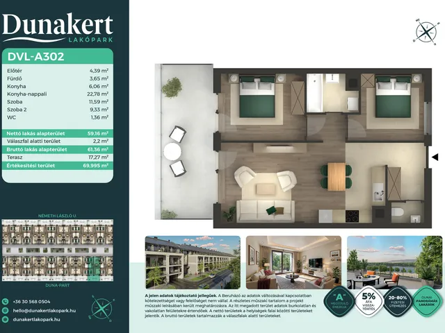 Eladó lakás Vác 59 nm