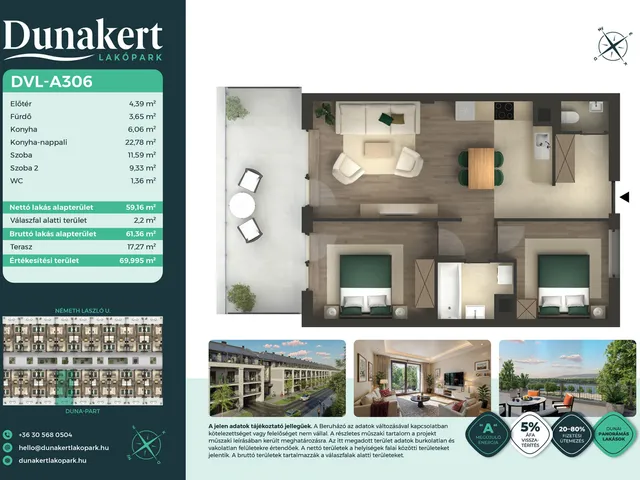 Eladó lakás Vác 59 nm