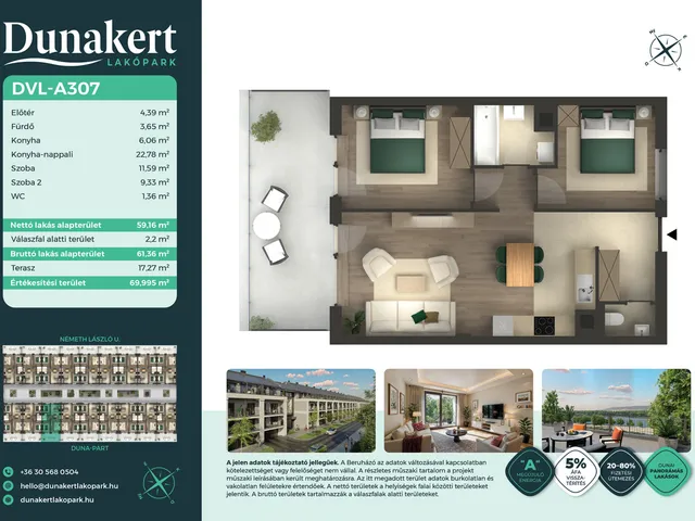 Eladó lakás Vác 59 nm