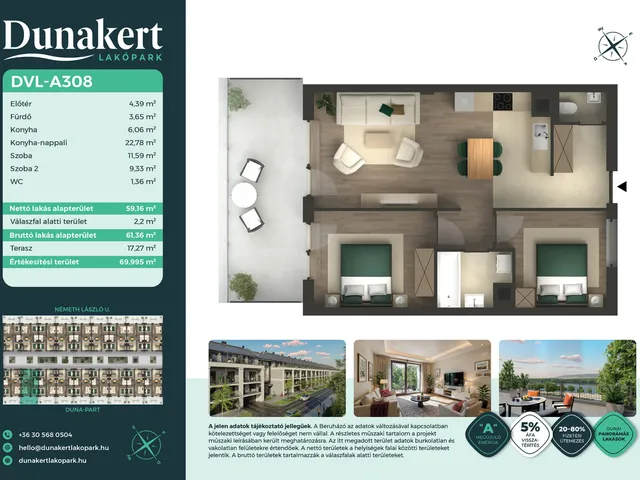 Eladó lakás Vác 59 nm