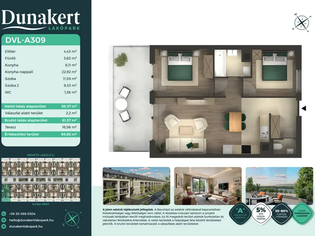 Eladó lakás Vác 59 nm