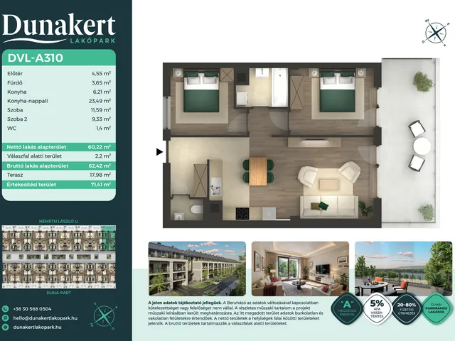 Eladó lakás Vác 60 nm