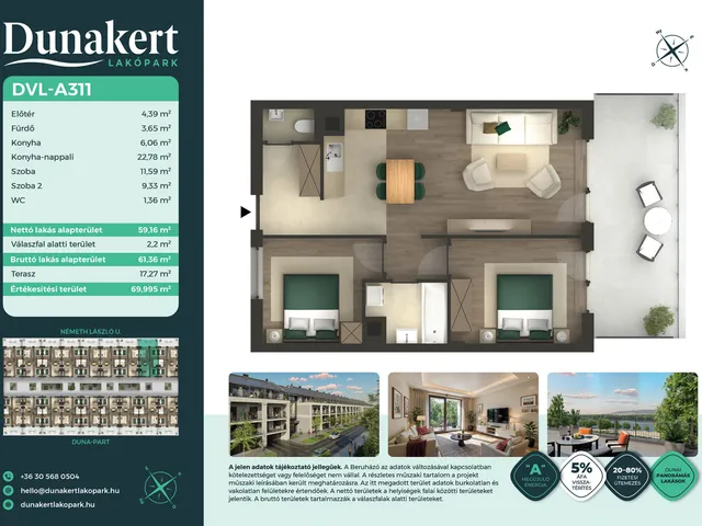 Eladó lakás Vác 59 nm