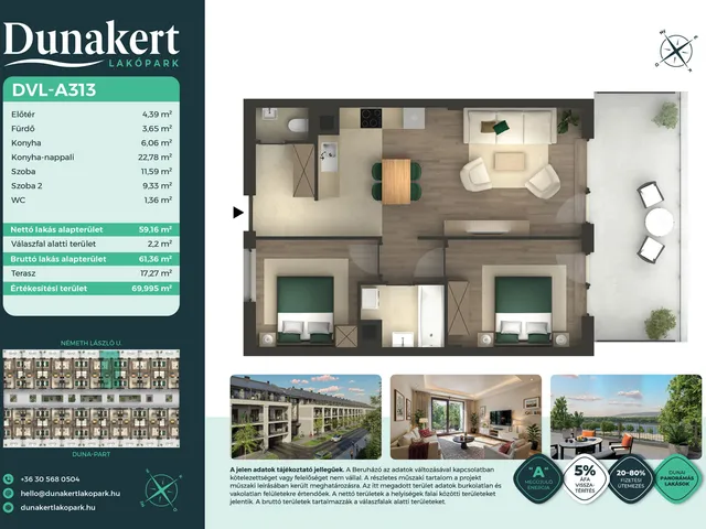 Eladó lakás Vác 59 nm