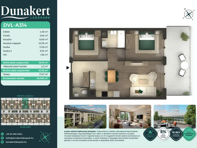 Eladó lakás Vác 59 nm