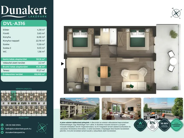 Eladó lakás Vác 59 nm