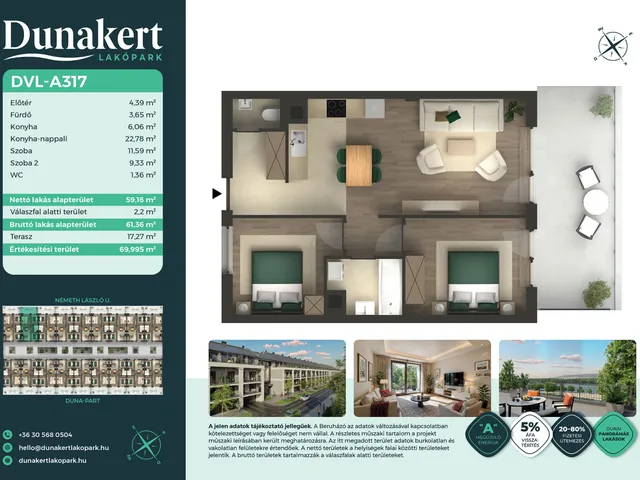 Eladó lakás Vác 59 nm