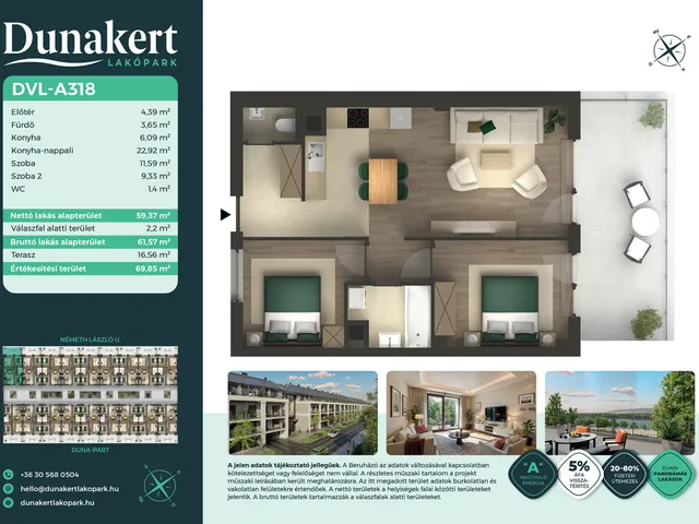 Eladó lakás Vác 59 nm