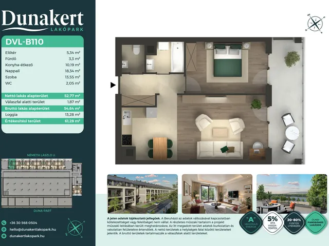 Eladó lakás Vác 53 nm