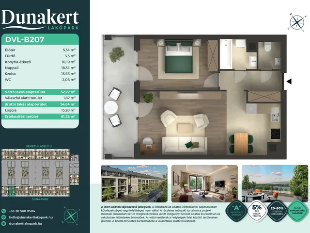 Eladó lakás Vác 53 nm