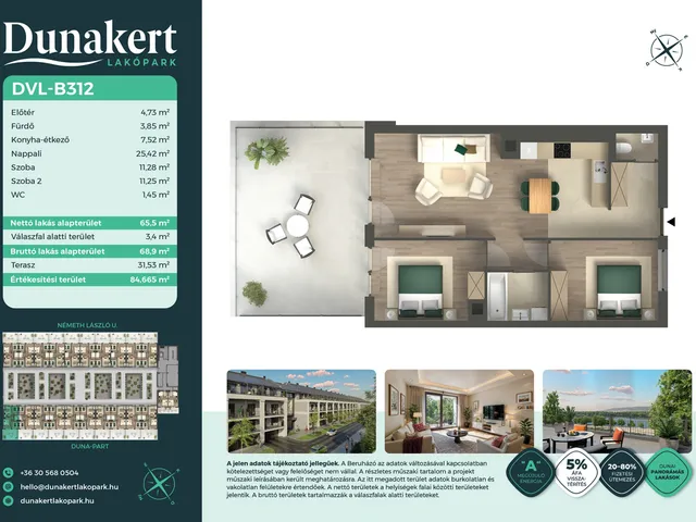 Eladó lakás Vác 66 nm