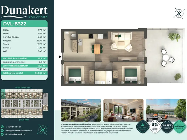 Eladó lakás Vác 66 nm