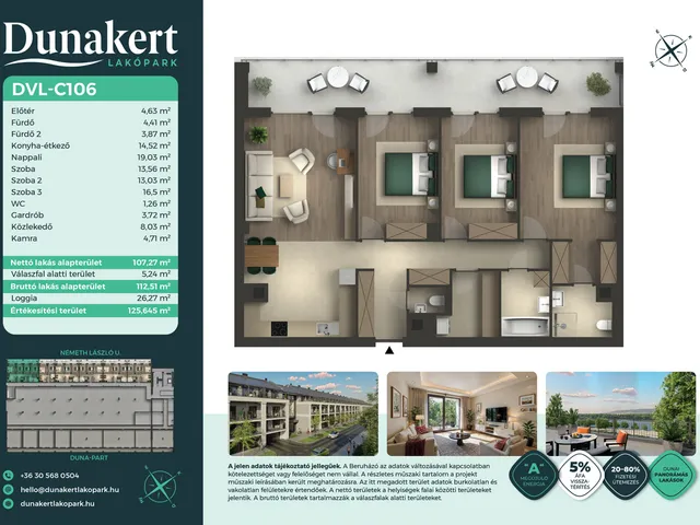 Eladó lakás Vác 107 nm