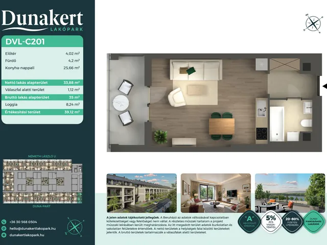 Eladó lakás Vác 34 nm