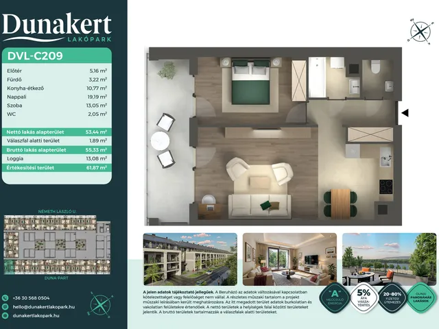 Eladó lakás Vác 53 nm