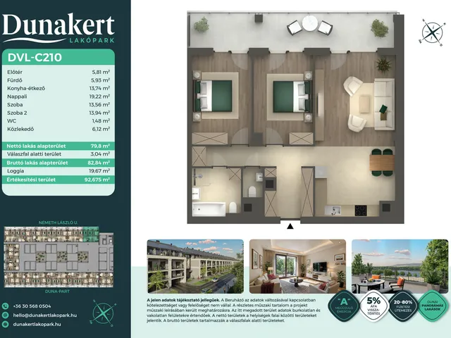 Eladó lakás Vác 80 nm