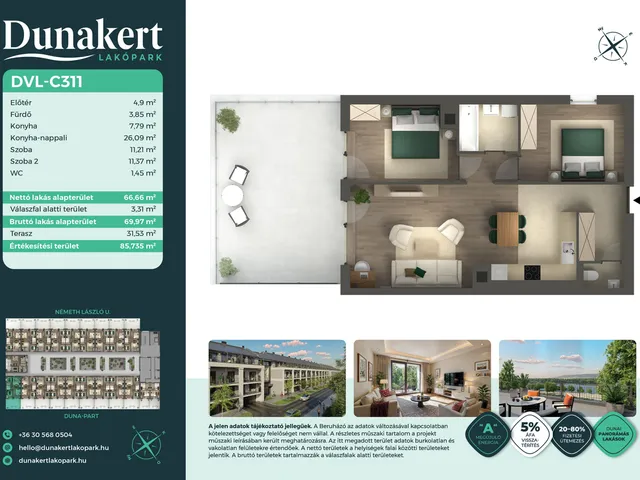 Eladó lakás Vác 67 nm