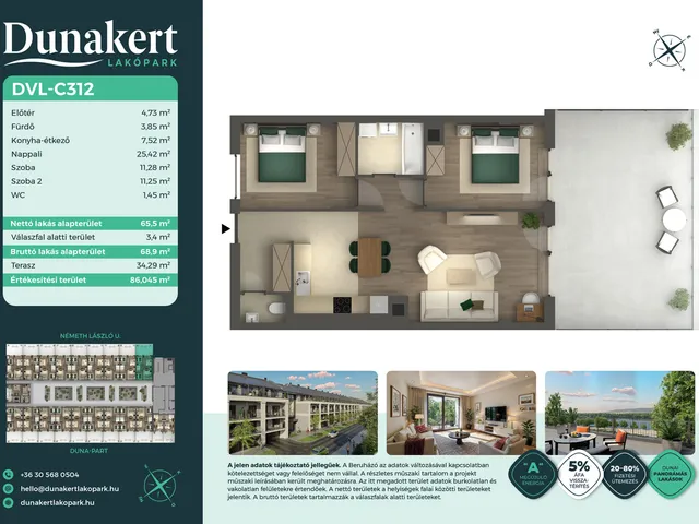 Eladó lakás Vác 66 nm