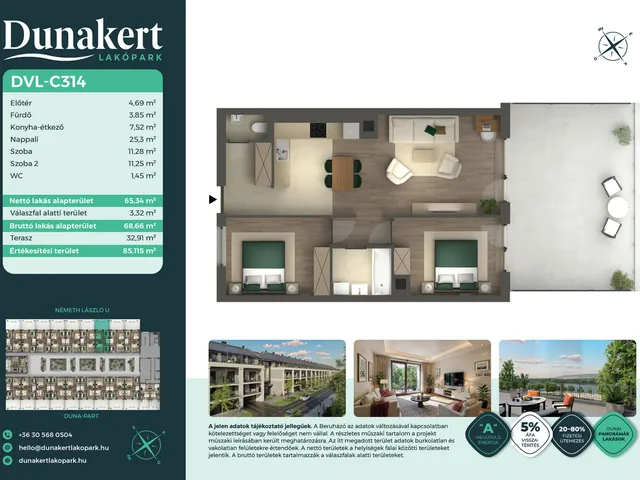 Eladó lakás Vác 65 nm