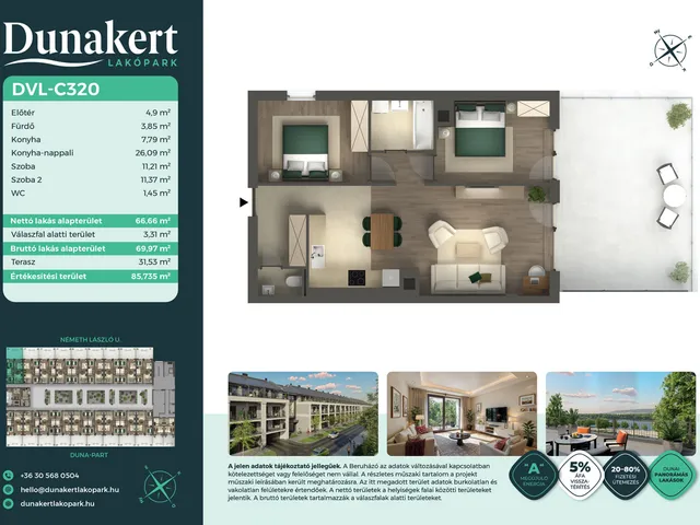 Eladó lakás Vác 67 nm