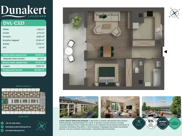 Eladó lakás Vác 53 nm