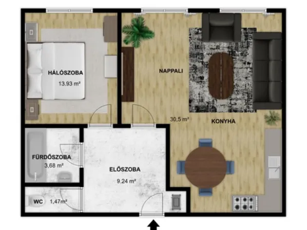 Kiadó lakás Miskolc 58 nm