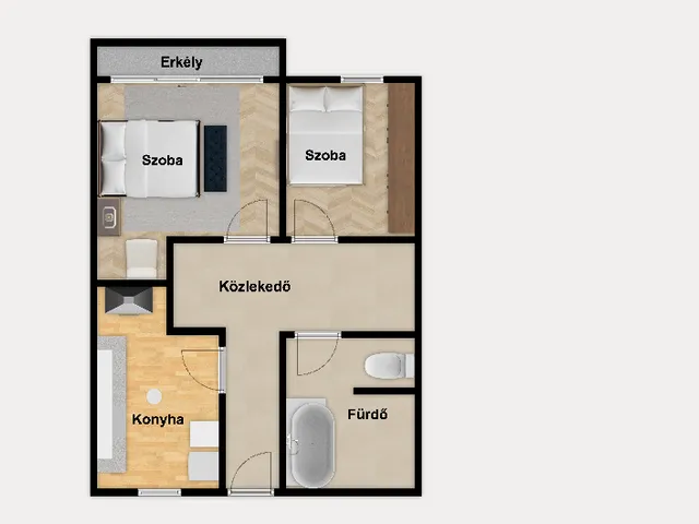 Kiadó lakás Miskolc, Belváros 51 nm