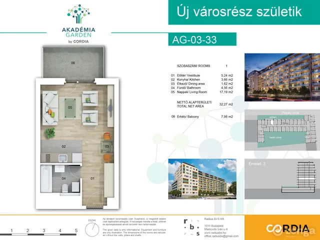 Kiadó lakás Budapest IX. kerület, Középső Ferencváros 32 nm