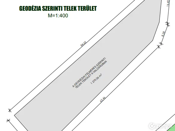 Eladó telek Tahitótfalu 1279 nm