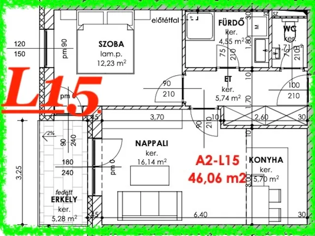 Eladó lakás Komárom 48 nm