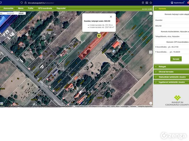 Eladó telek Zsombó 2367 nm