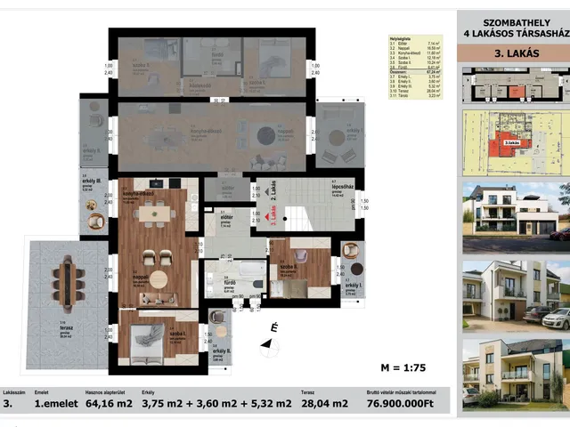 Eladó lakás Szombathely, Belváros 65 nm