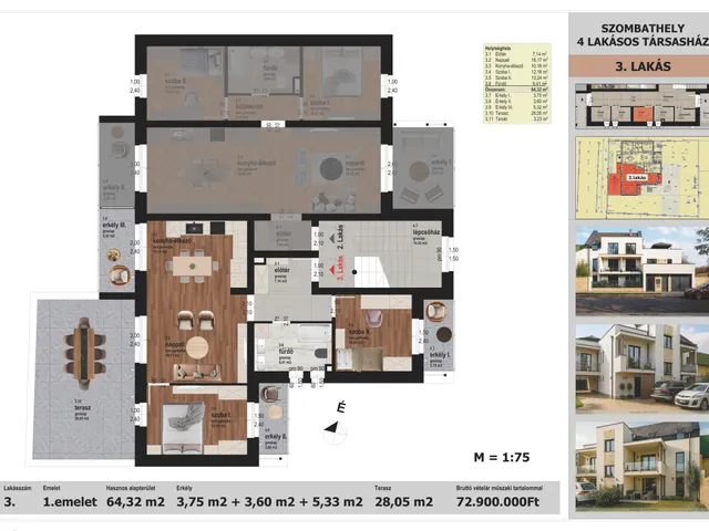 Eladó lakás Szombathely, Belváros 83 nm